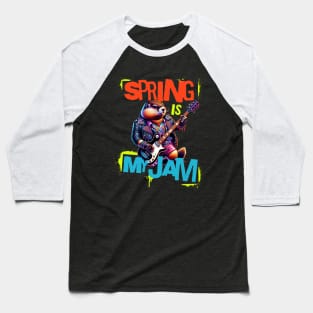 Spring Is My Jam Electric Guitar Punk Bass Music Baseball T-Shirt